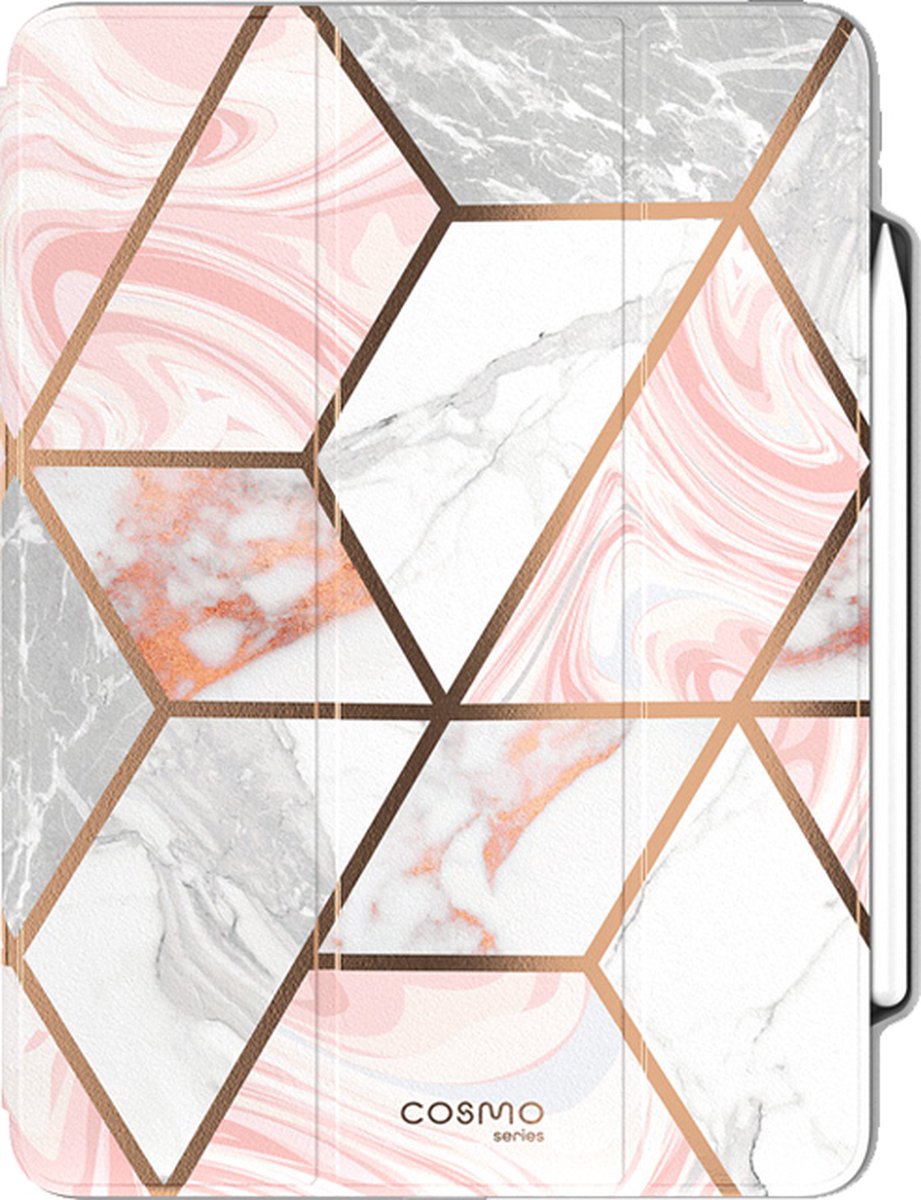 Cosmo Hoes met screen protector geschikt voor iPad Pro 11 inch (M5 2025 / M4 2024) - Marmer