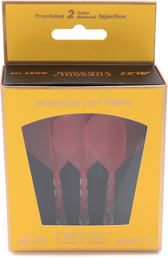 Cuesoul - ROST T19 Integrated Dart Flights - Standard Shape - Clear Red van Cuesoul — afbeelding 4
