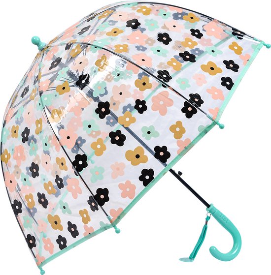 Juleeze Parapluie pour enfants Ø 70x65 cm Transparent Plastique Fleurs