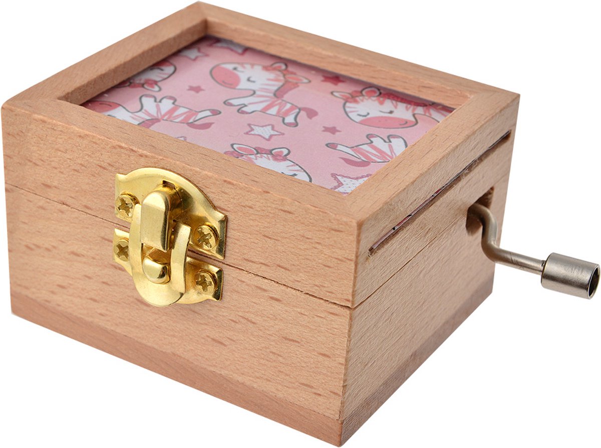 Clayre & Eef Muziekdoos 9x6x4 cm Roze Hout
