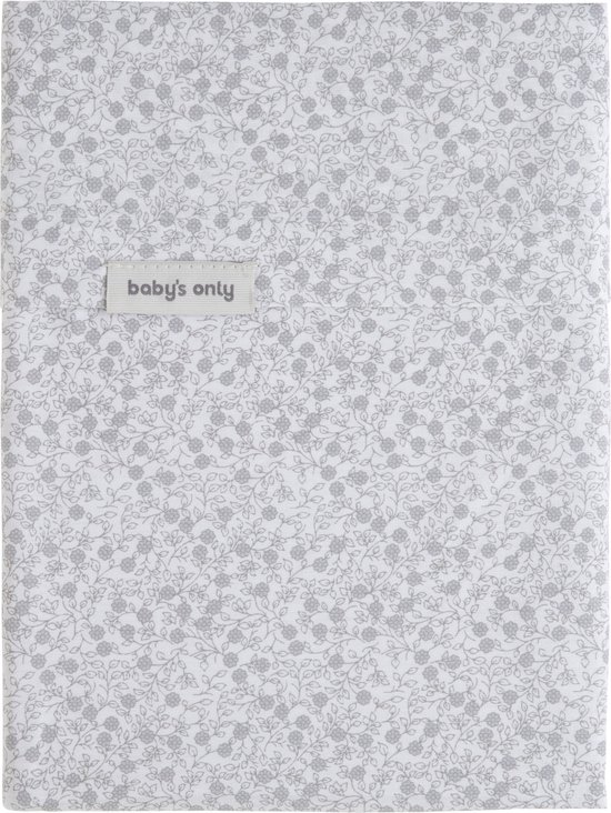 Drap de berceau Baby's Only Flower - Blue nordique / Wit - Avec motif Fleurs - 80x100 cm - 100% coton