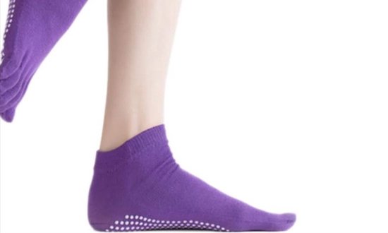 *** 2 Paar Teen sokken paars, Yoga, Sport, Fitness, Pilatus , Anti-slip - Ademend - van Heble® *** van Heble® — afbeelding 2
