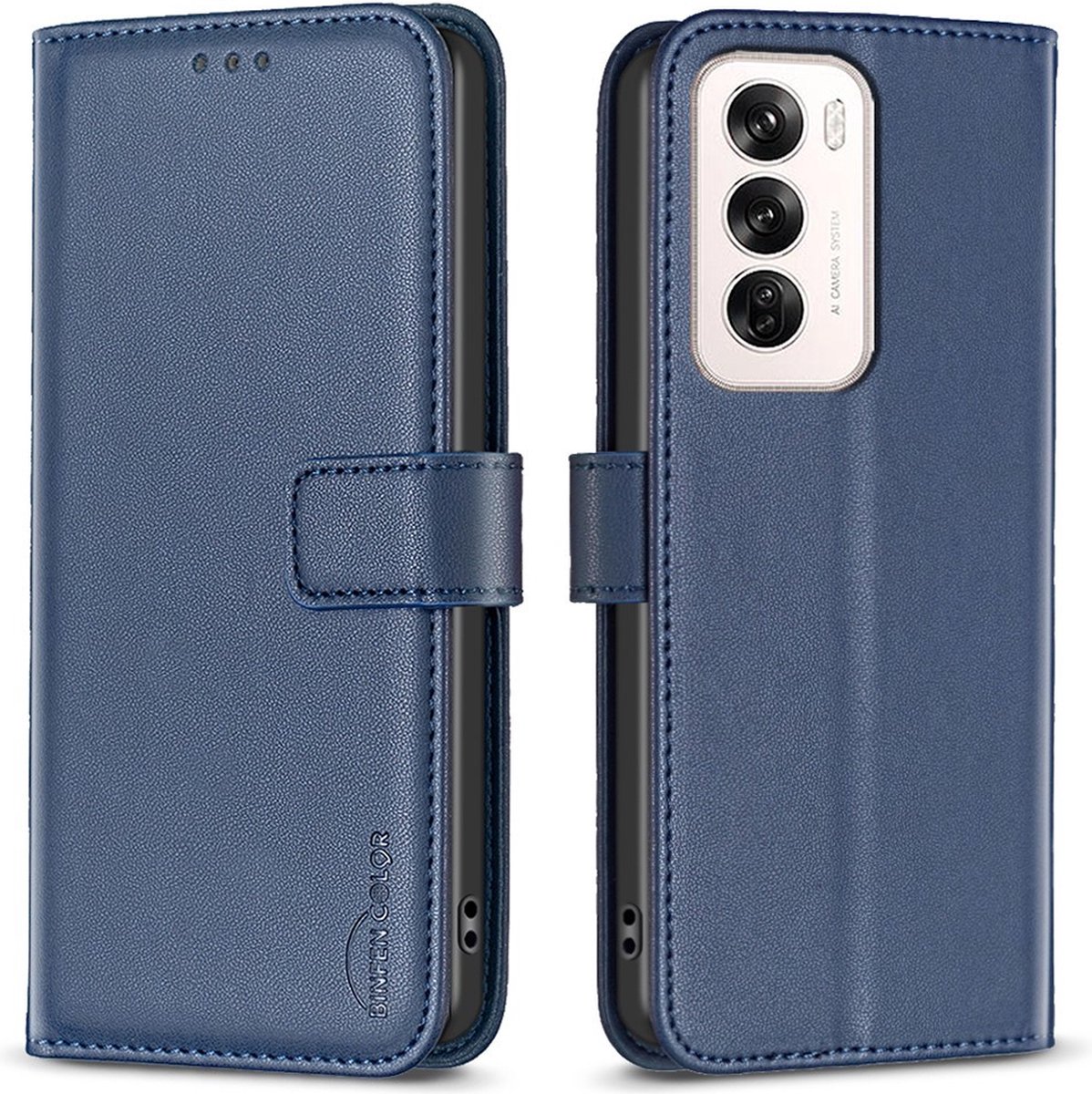 BINFEN Hoesje - Geschikt voor OPPO Reno12 Hoesje - BINFEN Book Case - Blauw