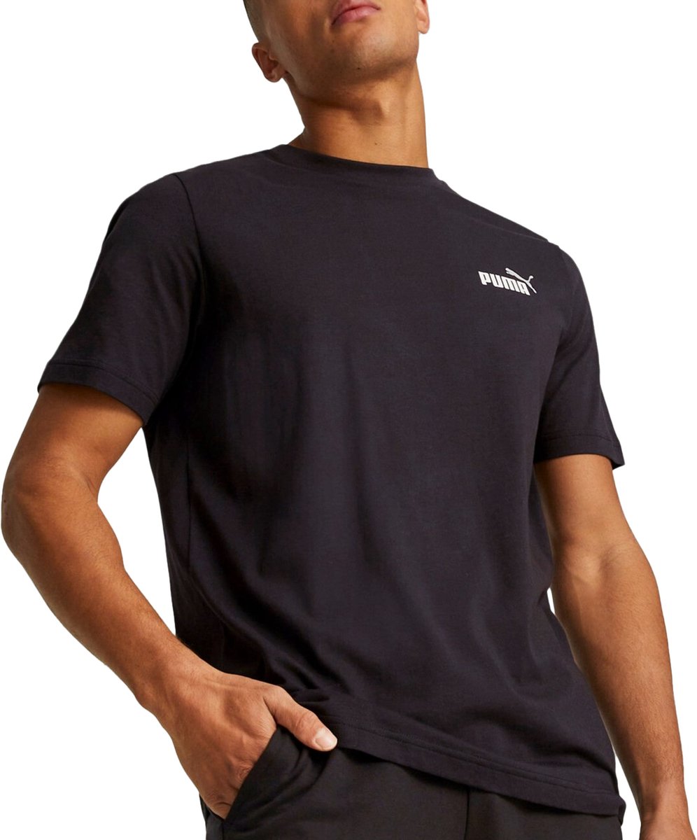 Puma Essentials+ 2 Small Logo Shirt Heren Zwart