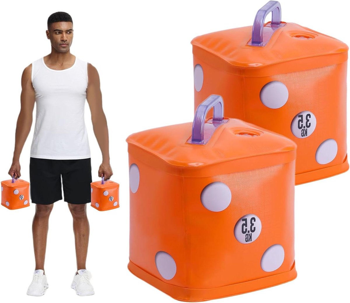 Water Gevulde Opvouwbare en Verstelbare Draagbare Reishalters - 7 Kg/Paar - Kerntraining Krachttraining
