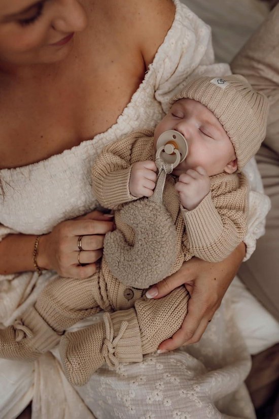 Maan fopspeenhanger knuffeldier - fopspeenhanger teddy beige - zacht en knuffelbaar van Yono Alyssa — afbeelding 3