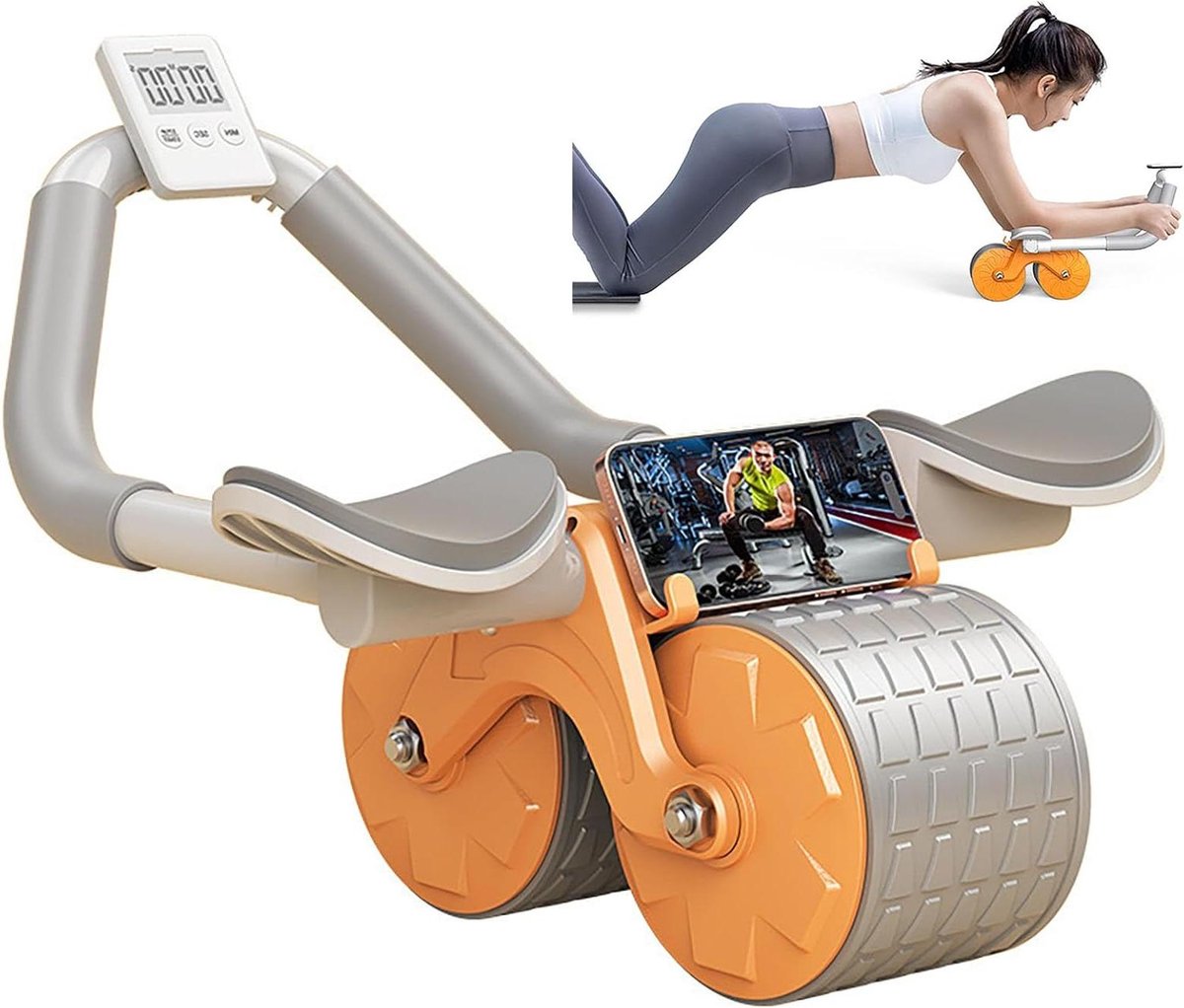 Automatische Rebound Buikroller - Buikspiertrainer met Wielen voor Thuishuishouden 2023