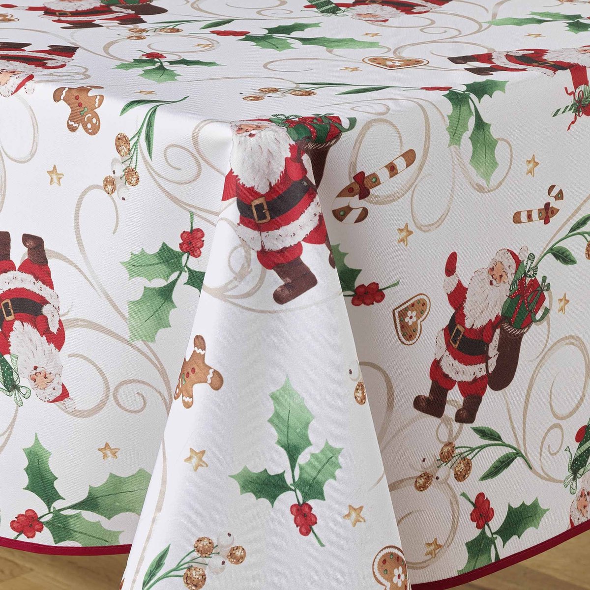Kersttafelkleed NOEL met print, wit