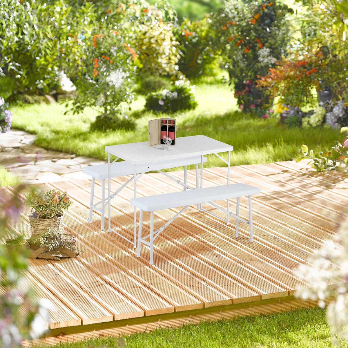 Klaptafel 80x60x70cm - Weerbestendige Inklapbare Camping- & Tuintafel