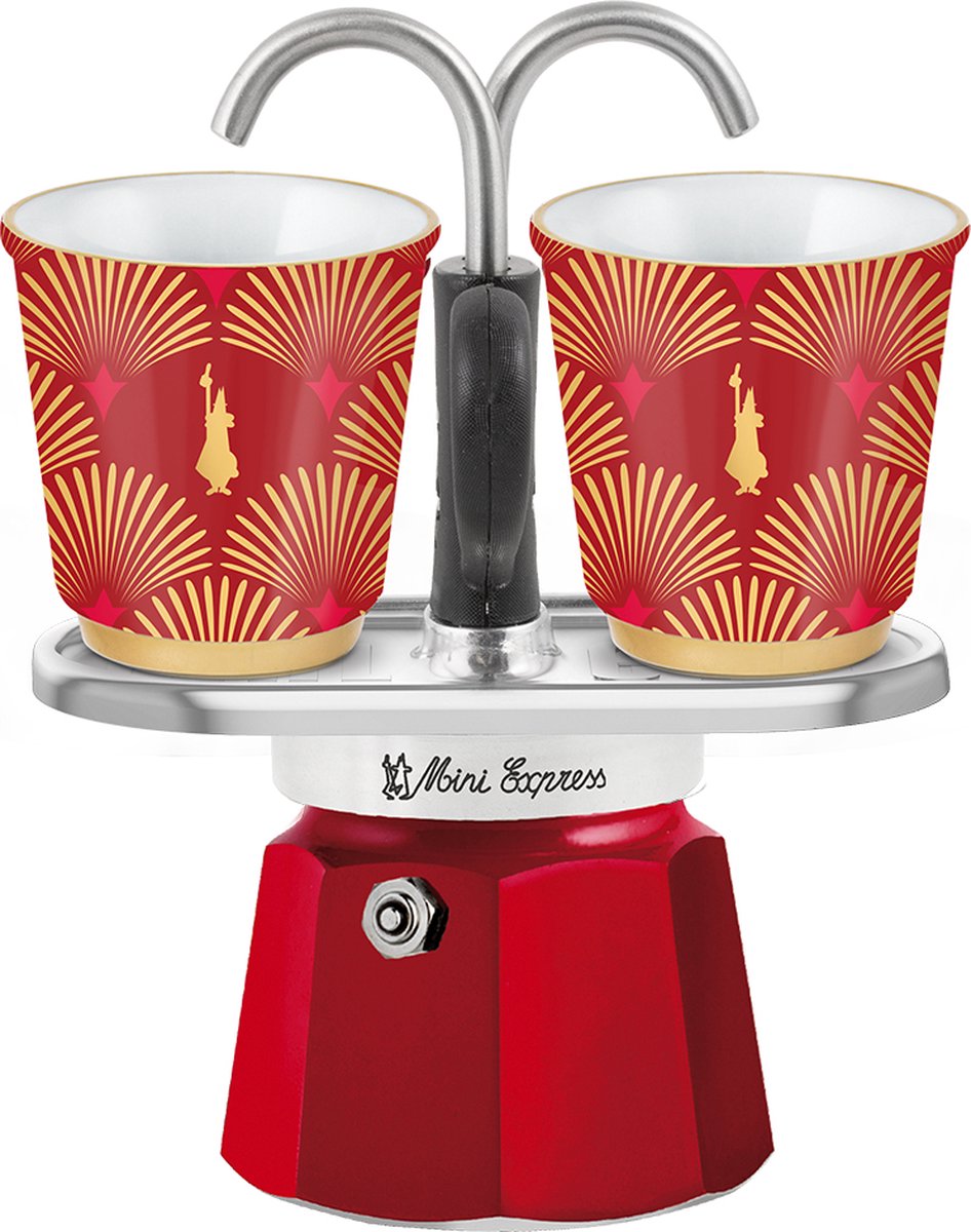 Bialetti Mini Express Deco Glamour + 2 kopjes - 90ml