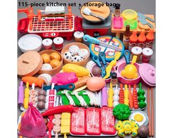 115-delige set/Kinderkeukenaccessoires speelgoed/rollenspelspeelgoed van de chef-kok voor kinderen/BBQ, speelgoed/Verjaardagscadeaus, vakantiecadeaus