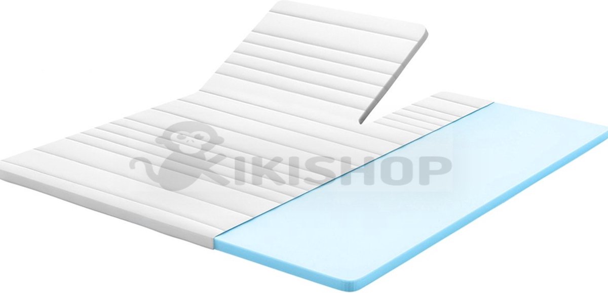 kikishop SPLIT Topper matras 160x200 – Topdekmatras - HR45 Koudschuim – Antibacterieel - Orthopedisch Verantwoord - 4 Seizoenen - Premium Wasbare Afritsbare Hoes - circa 9 cm dik wit