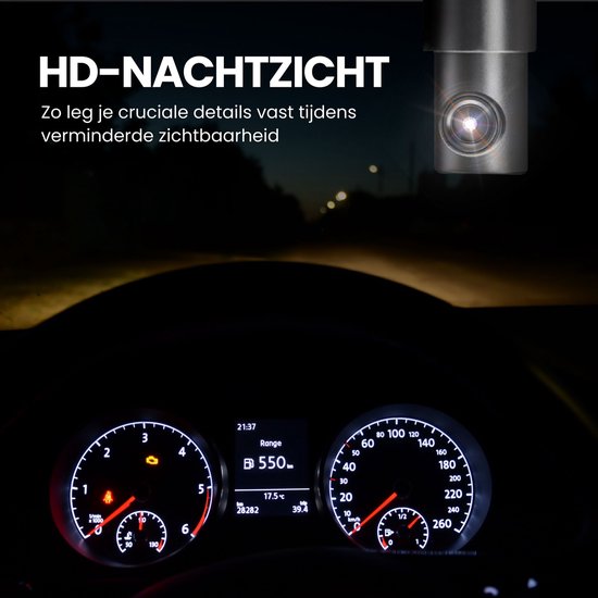 Road Angel Halo Guard Dashcam voor Auto - 2K Autocamera - Met Wifi - Looprecording - Nachtzicht - beeldstabilisatie