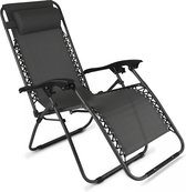 Oviala - Chaise relaxante pliable grise pour le jardin