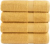 vidaXL - Serviettes de bain - 4 - pcs - 600 - g/m² - 70x140 - cm - 100% - coton - couleur or