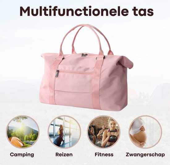 Kioto Travel Bag - Weekend Bag Femme - Bagage à main à main avion - Rose - Hydrofuge