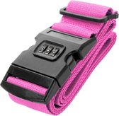 Bol.com Kofferriem met cijferslot – Kofferriem – Spanband – Kofferband – 180*5cm – Bagageband – Bagageriem – Koffer riem – Roze aanbieding
