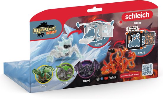 Schleich ELDRADOR CREATURES Coléoptère des glaces contre poulpe de feu - 70826