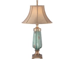 Quoizel LED Tafellamp Monteverde | 1X E27 Max 60W | Green/Aged Brass