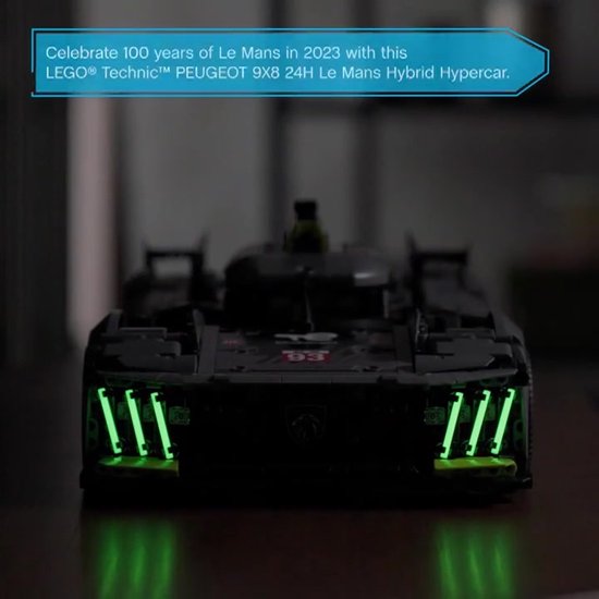 LEGO Technic PEUGEOT 9X8 24H Le Mans Hybrid Hypercar Modelauto
