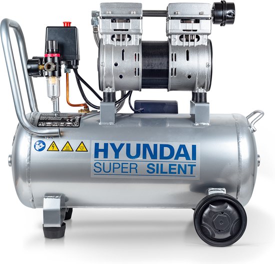 HYUNDAI Stille Compressor - Royale 30 liter tank - 8 bar - fluisterstil ...