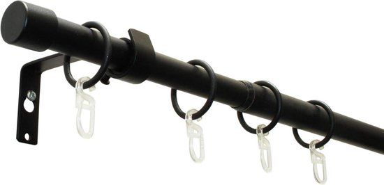 Foto: Extendable curtain rod set 19 16 mm matt black 180 310 cm both sides curtain screen door