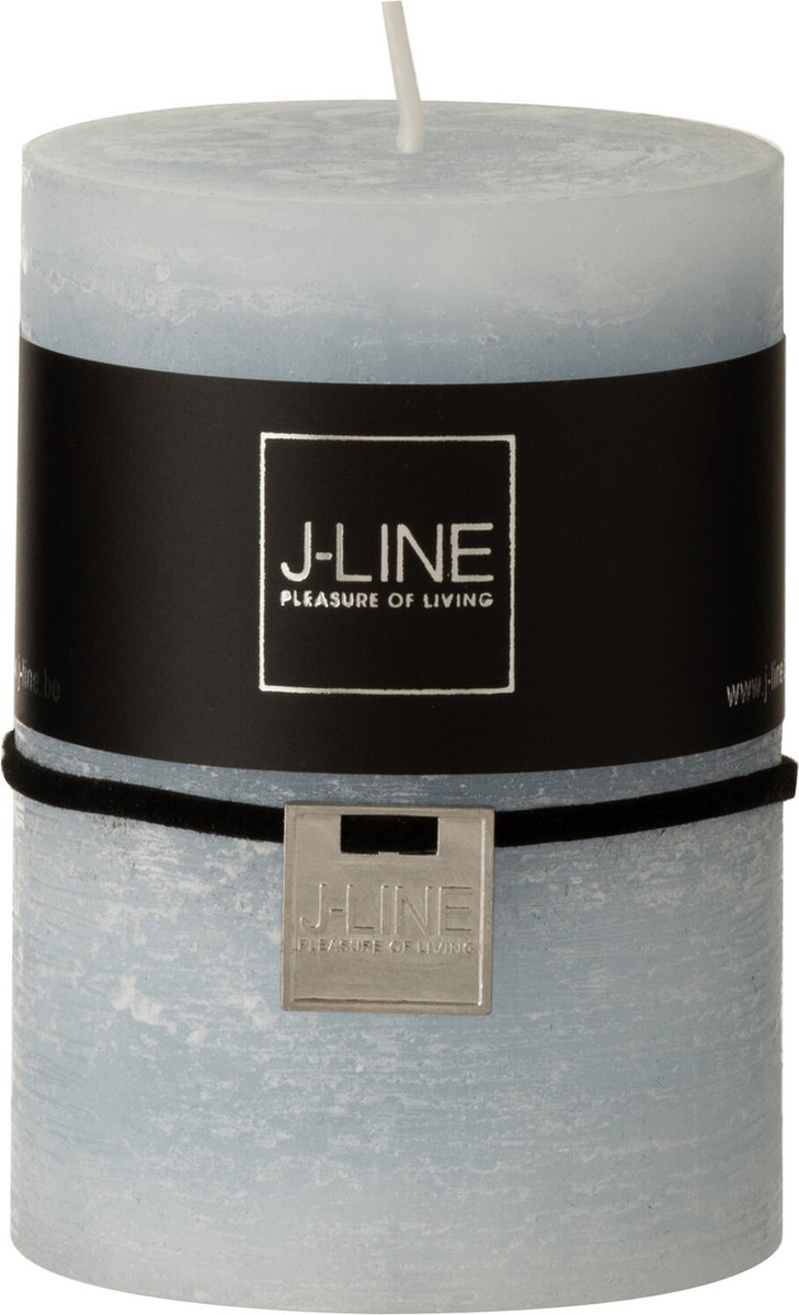 J-Line cilinderkaars - lichtblauw - medium - 42U - 6 stuks