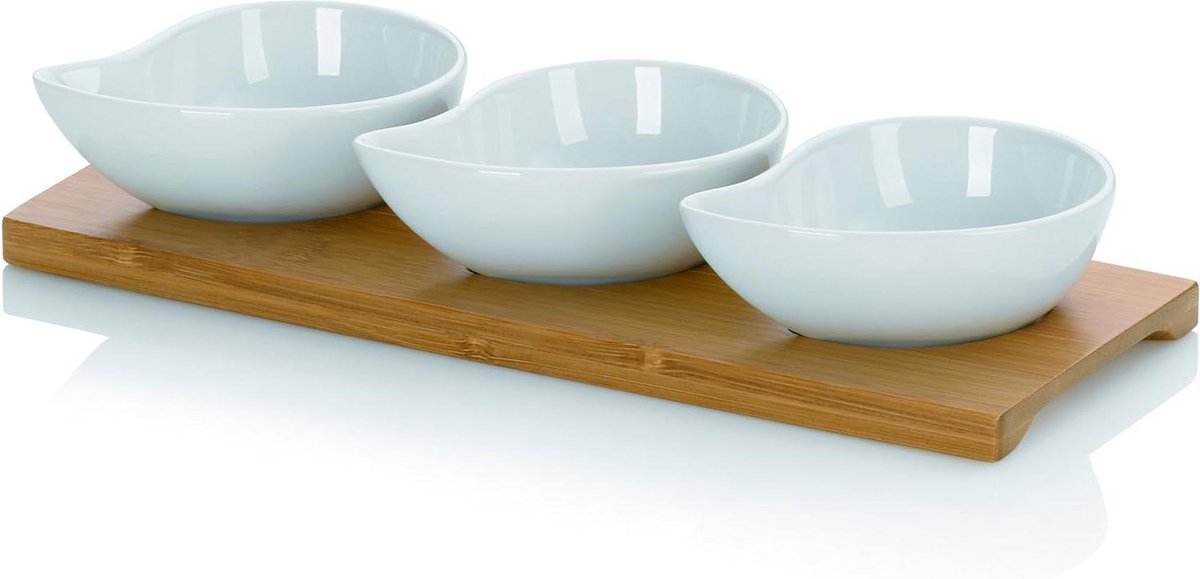 Schalen Porselein Wit - Keukenaccessoire - 26 X 10 X 4.5 Cm