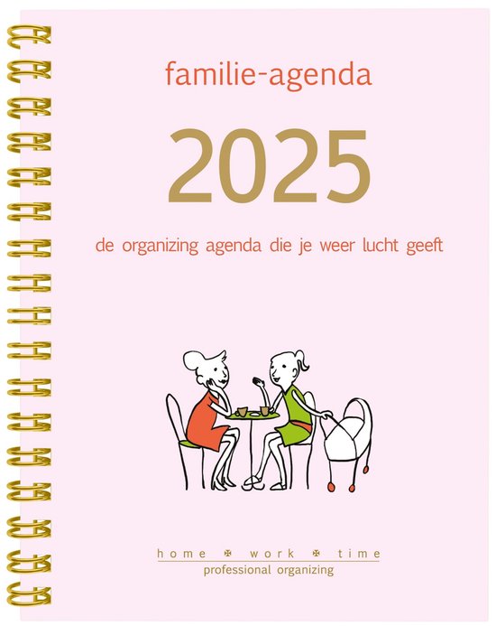 Foto: Homeworktime familie agenda 2025 2 stickervellen 12 bewaarmapjes tabbladen liniaal veel schrijfruimte menuplanner organizing tips quotes qr codes agenda planner gezinsagenda organizer