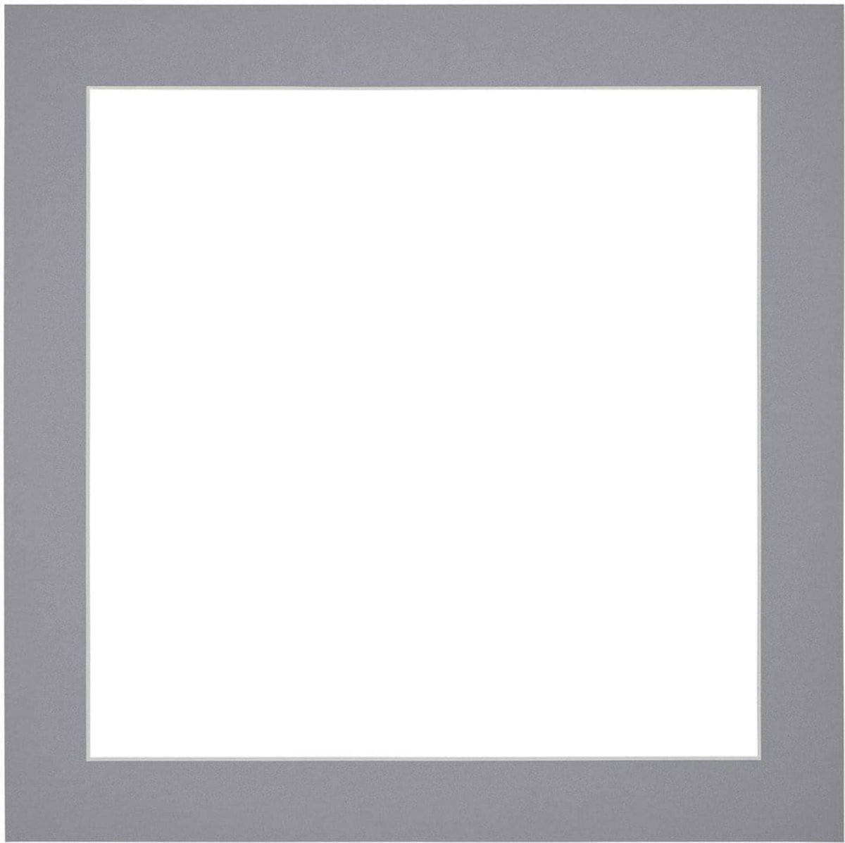 Passe-Partout Fotomaat 13x13 cm - Lijstmaat 20x20 cm - Grijs - Museumkarton - Fotolijst niet inbegrepen