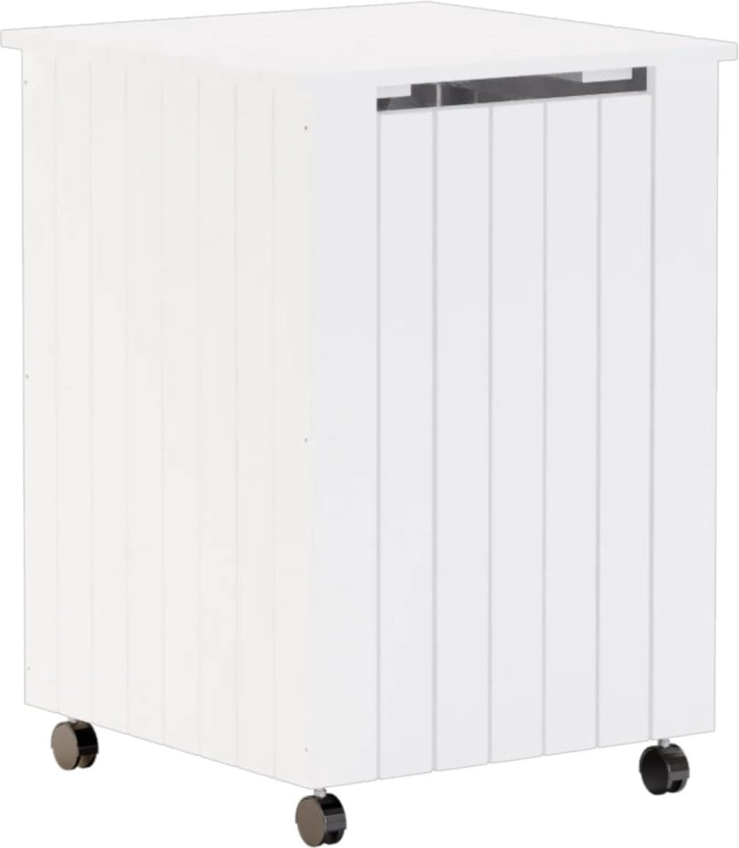Goedkoopste vidaXL - Wasmand - met - wielen - RANA - 45x45x64 - cm - massief - grenenhout - wit
