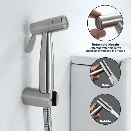 STS17 Toiletdouche Set met inbouw wandhouder/stopkraan