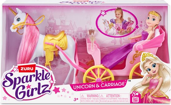 Sparkle Girlz Eenhoorn en prinses pop met rijtuig set van ZURU — afbeelding 5