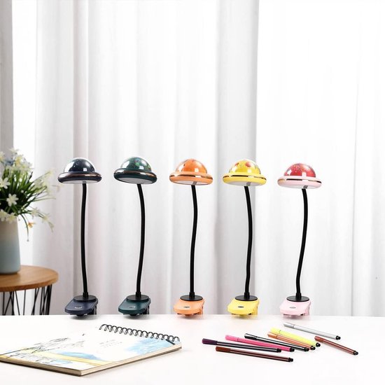 ACMHNC Klemlamp voor kinderen, leeslamp met klem, oplaadbaar, USB, met sterrenprojectie, 4000 K, bedlampje met zwanenhals, 360 graden touchscreen, dimbaar, nachtlampje met sterclip (blauw ACMHNC Klemlamp voor kinderen, leeslamp met klem, oplaadbaar, USB, met sterrenprojectie, 4000 K, bedlampje met zwanenhals, 360 graden touchscreen, dimbaar, nachtlampje met sterclip (blauw