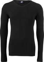 ALAN RED T-shirt Oslo (1-pack) - V-hals lange mouw stretch - zwart -  Maat: L