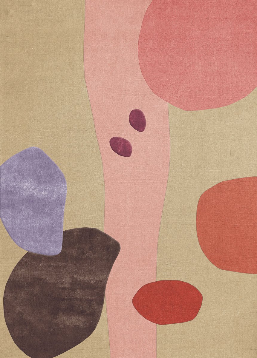 Layered Poppy Kalas Magical Garden Beige Vloerkleed - 180 x 270 cm - Veelkleurigcolor - Rechthoekig - Wol - Eetkamer, Woonkamer, Slaapkamer - Abstract - Design, Modern