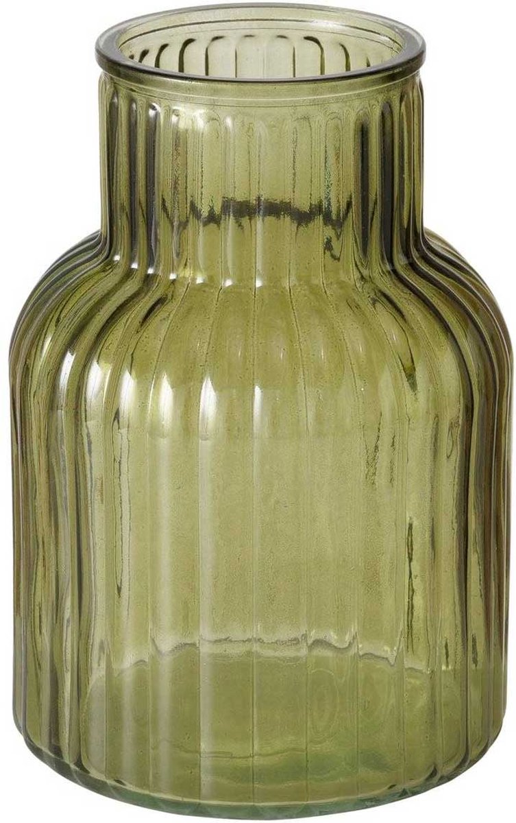 Boltze Glazen vaas RELEA, groen, gegolfd glas, 20 cm groente