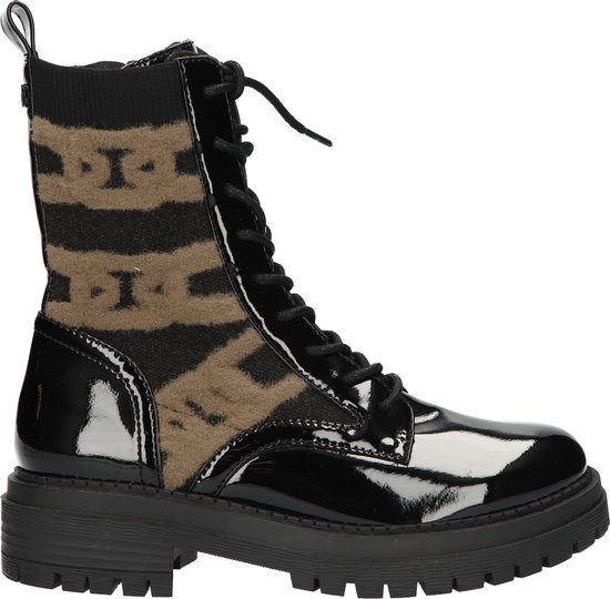 La Strada Bottines à lacets noires avec accents taupe pour femme - taille 41