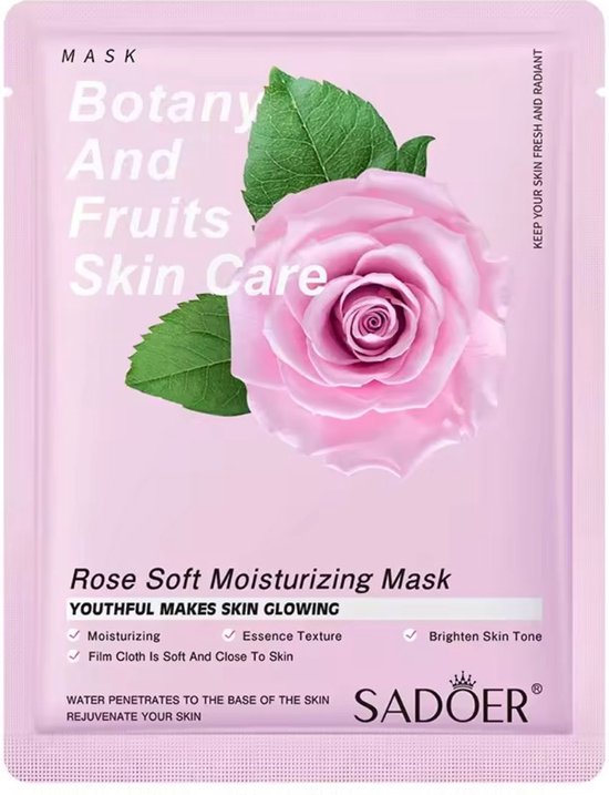 Sadoer Roos hydraterend gezichtsmasker set 20 stuks