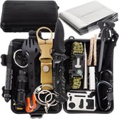 Kit de survie d'urgence sauvage – Boîte de survie hermétique avec couvertures thermiques, bracelet de survie, sifflet, boussole, scie à fil d' acier, outil multifonction 11 en 1 pour cartes, camping Kit de survie d'urgence sauvage – Boîte de survie hermétique avec couvertures thermiques, bracelet de survie, sifflet, boussole, scie à fil d' acier, outil multifonction 11 en 1 pour cartes, camping