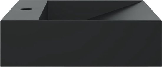 vidaXL Wastafel 50x38x11 cm gegoten mineraal/marmer matzwart vidaXL Wastafel 50x38x11 cm gegoten mineraal/marmer matzwart
