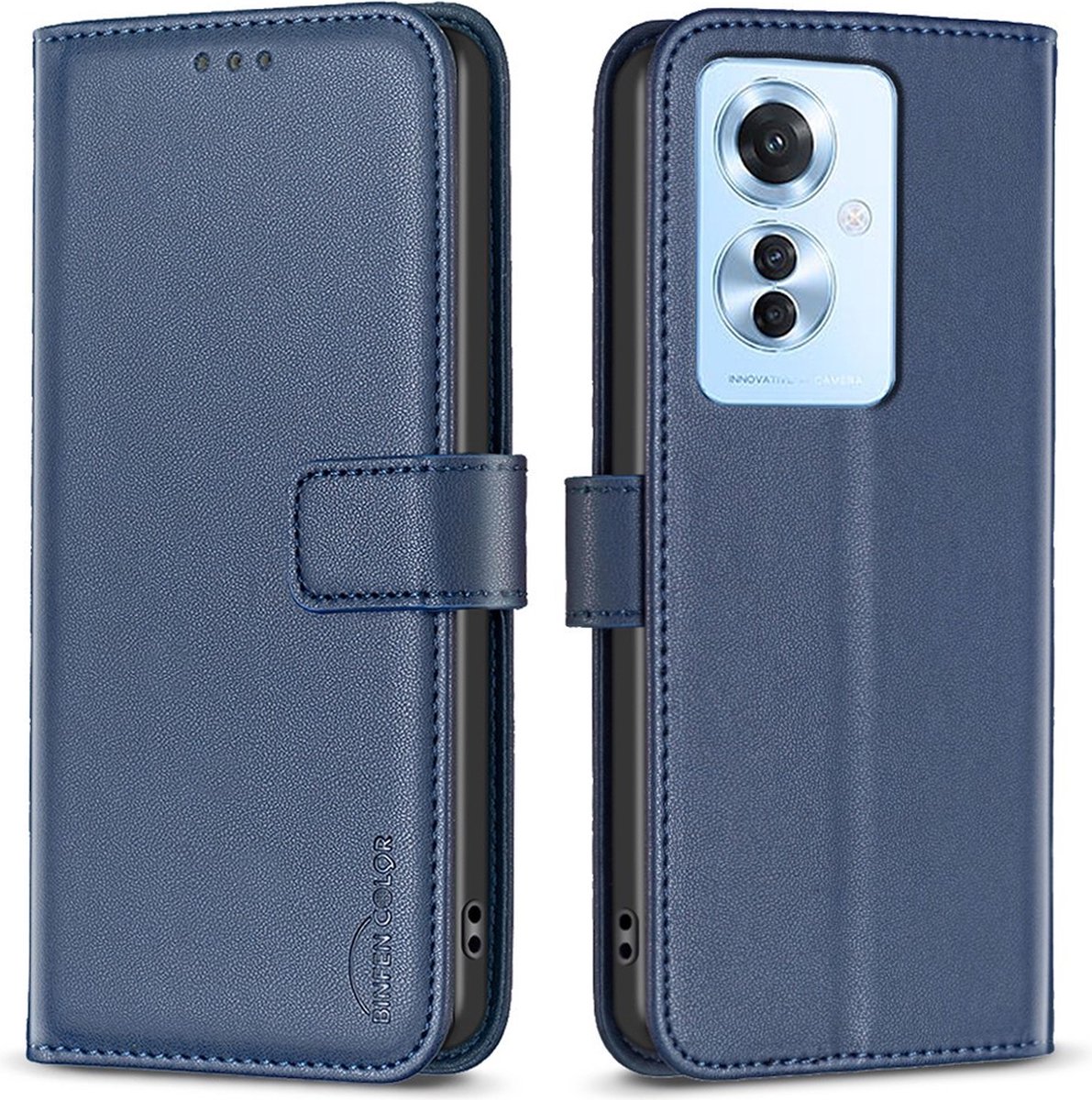 BINFEN Hoesje - Geschikt voor OPPO Reno11 F 5G Hoesje - BINFEN Book Case - Blauw