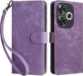 Coverup Book Case avec Cordon - Convient pour Xiaomi Poco F6 Case - Violet
