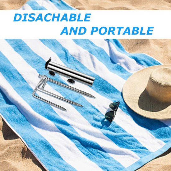 Parasolstandaard, parasol, parasolstandaard met 4 haringen, afneembaar