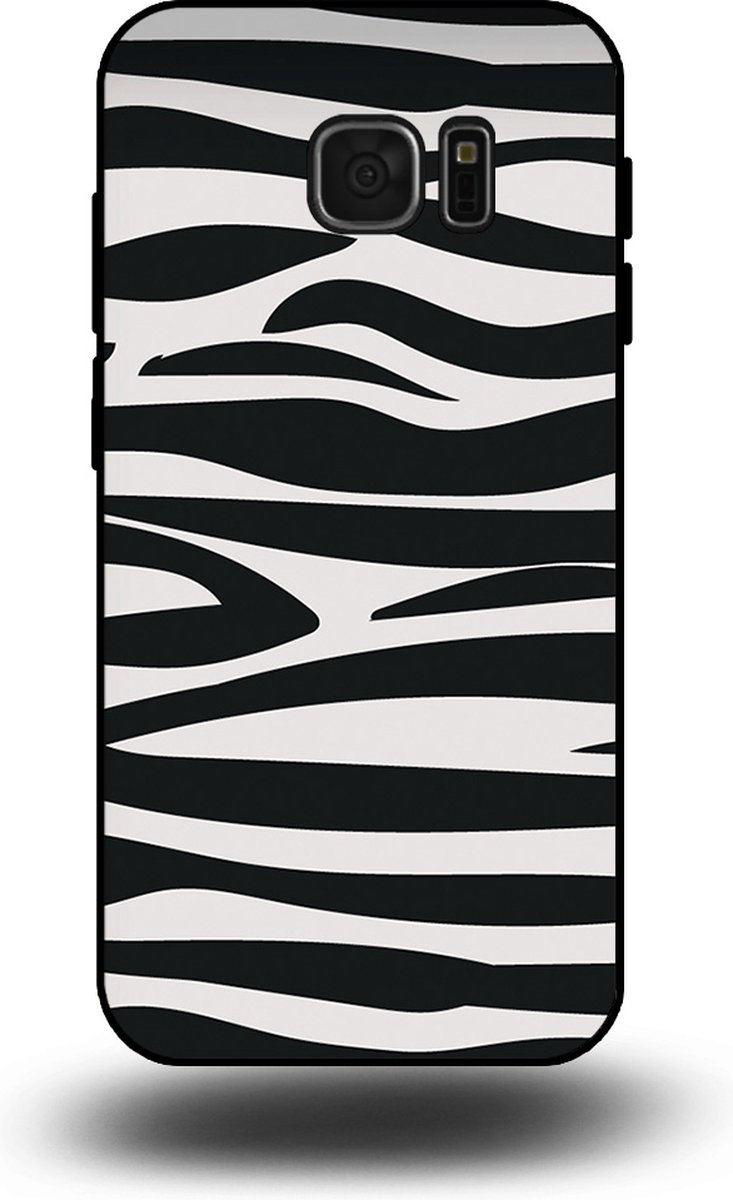 Smartphonica Telefoonhoesje geschikt voor Samsung Galaxy A72 met zebra opdruk - TPU backcover case met zebra print design - Zwart Wit geschikt voor Samsung Galaxy A72