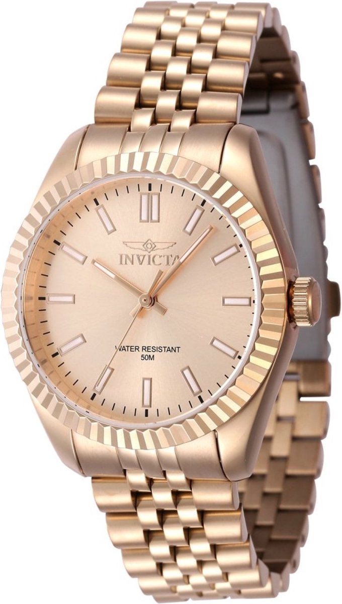 Invicta Specialty 47509 Dames Horloge - Waterdicht - Analoog - Quartz Uurwerk - Roestvrij Staal met rosegouden Wijzerplaat - 36mm