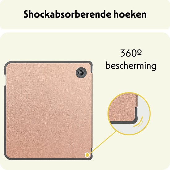 Hoesje Geschikt voor Kobo Libra Colour Hoes Bescherm Hoesje Case Sleep Cover - Hoes Geschikt voor Kobo Libra Colour Hoesje - Rosé Goud van Hoesje  — afbeelding 4