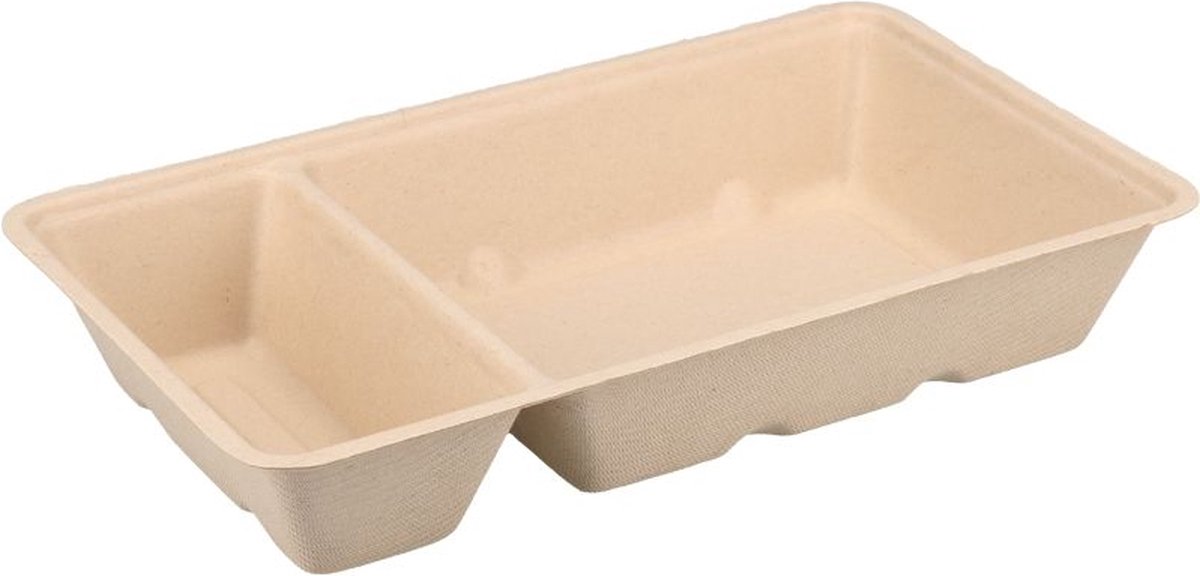 Goedkoopste Suikerriet Frietbakjes Bagasse Frietbak A14 1 Bruin (A20) (50 stuks) kleinverpakking