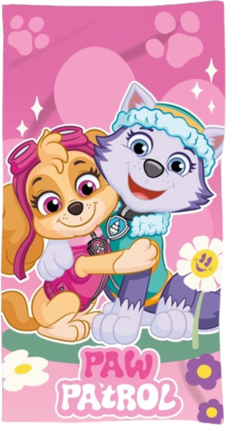Paw Patrol Strandlaken - 70 x 140 cm. - Skye & Everest badhanddoek - sneldrogend