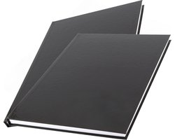 Pakket van 2x stuks schoolschriften A4 gelinieerd harde kaft - zwart - schriften voordeelset